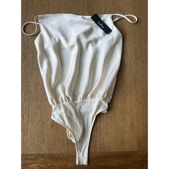 Lulu's Ivory Satin Cowl Neck Top - Picture 5 of 7